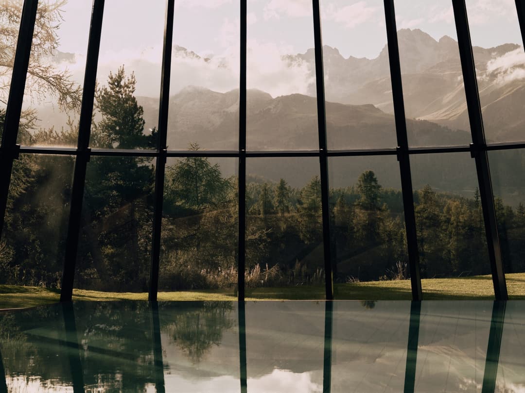 Swimming pool at Grand Hotel Kronenhof, Pontresina