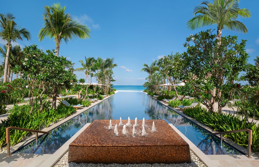 Swimming pool at Waldorf Astoria Maldives Ithaafushi, Raa Atoll