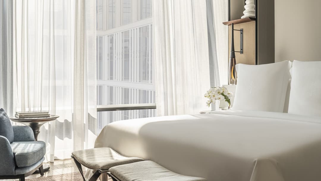 Guest room at Four Seasons Hotel Bangkok at Chao Phraya River