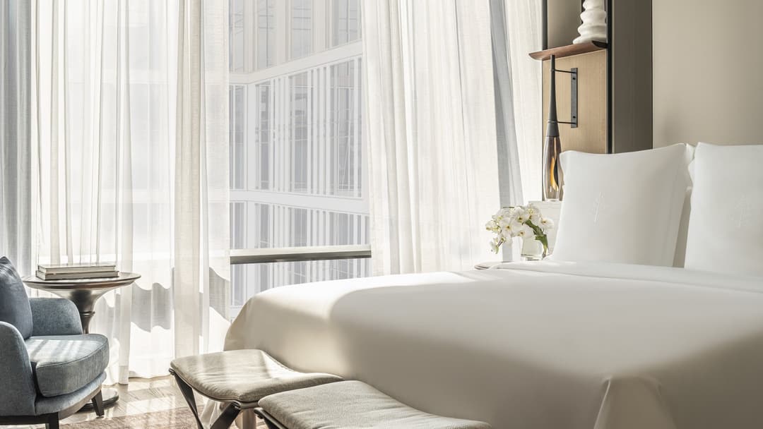 Guest room at Four Seasons Hotel Bangkok at Chao Phraya River