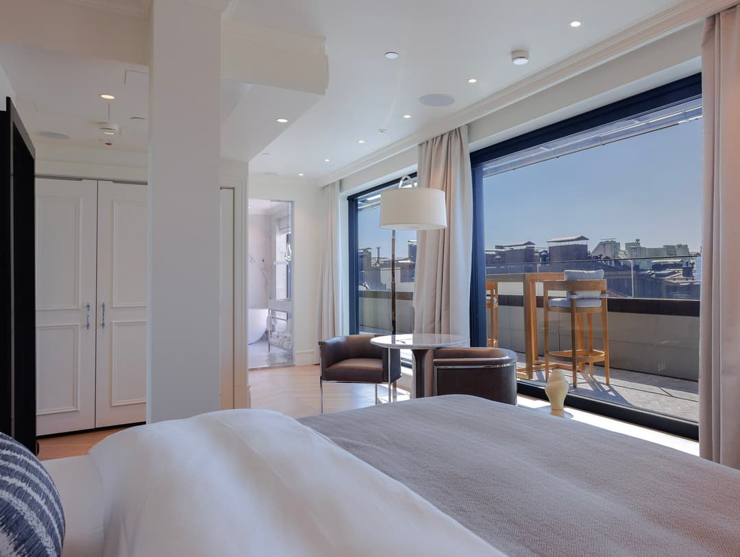 Guest room with city views at Waldorf Astoria Helsinki
