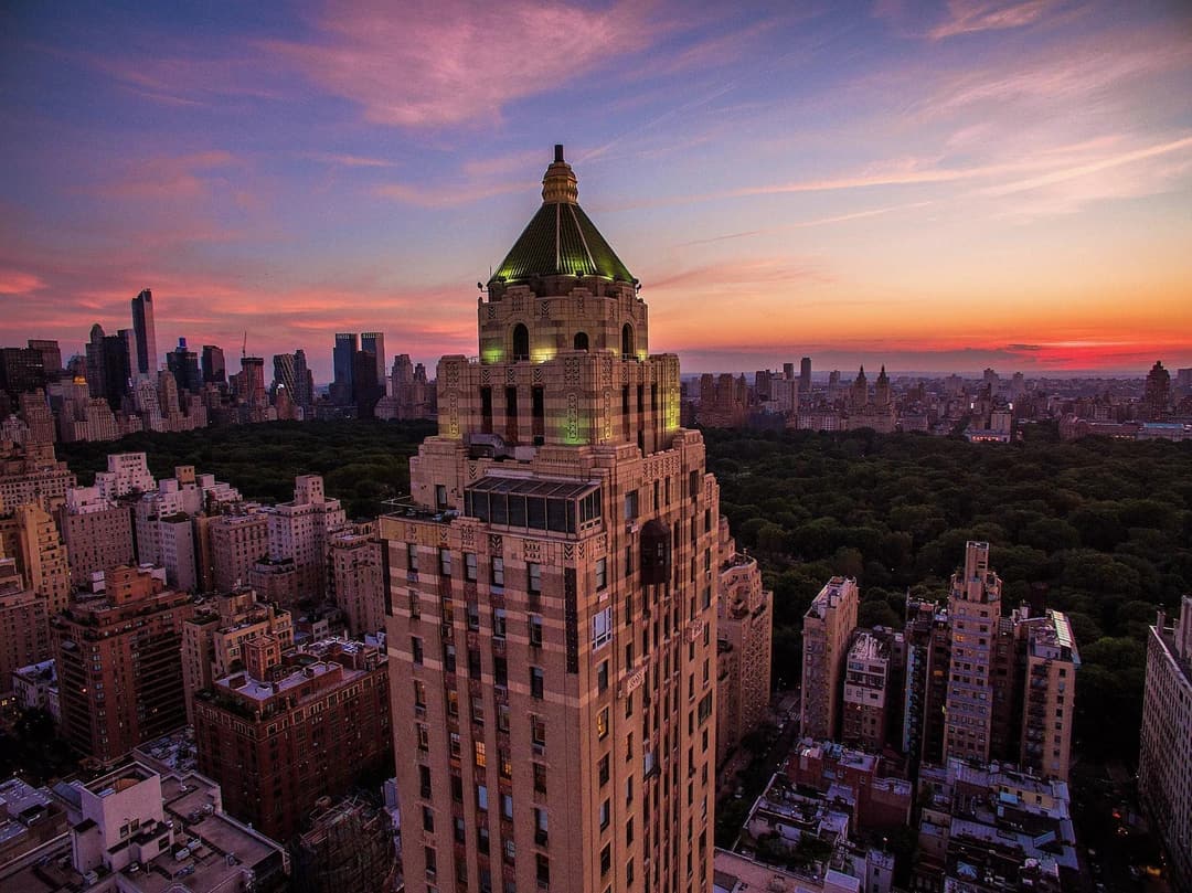 Upper East Side skyline and Central Park from The Carlyle