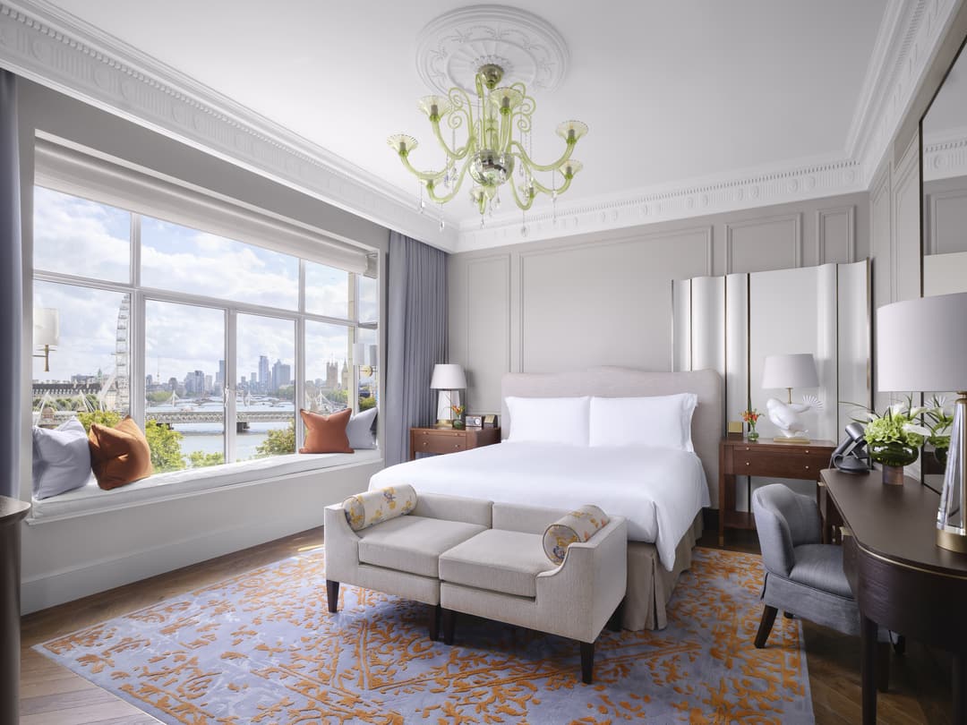 Guest room at The Savoy, Strand