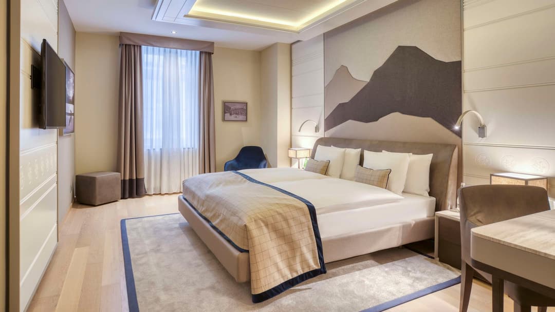 Guest room at Grand Hotel des Bains Kempinski St. Moritz, St. Moritz Bad