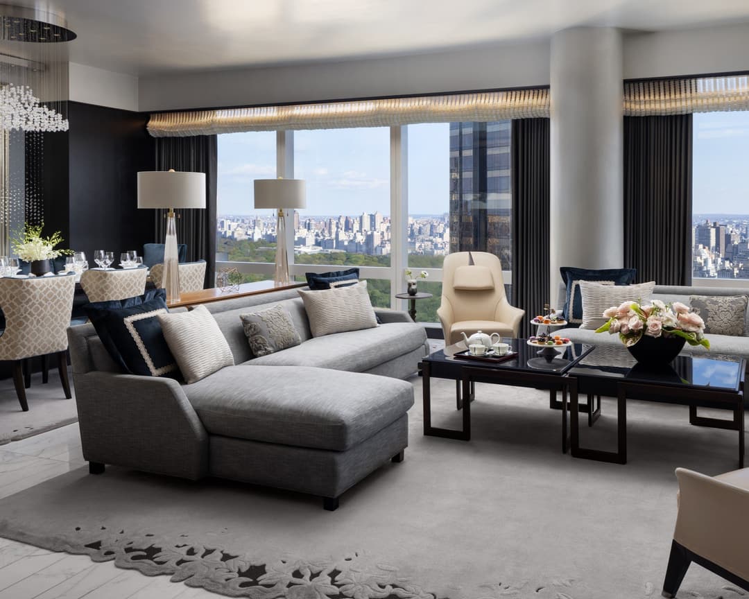 Suite living room at Mandarin Oriental, New York