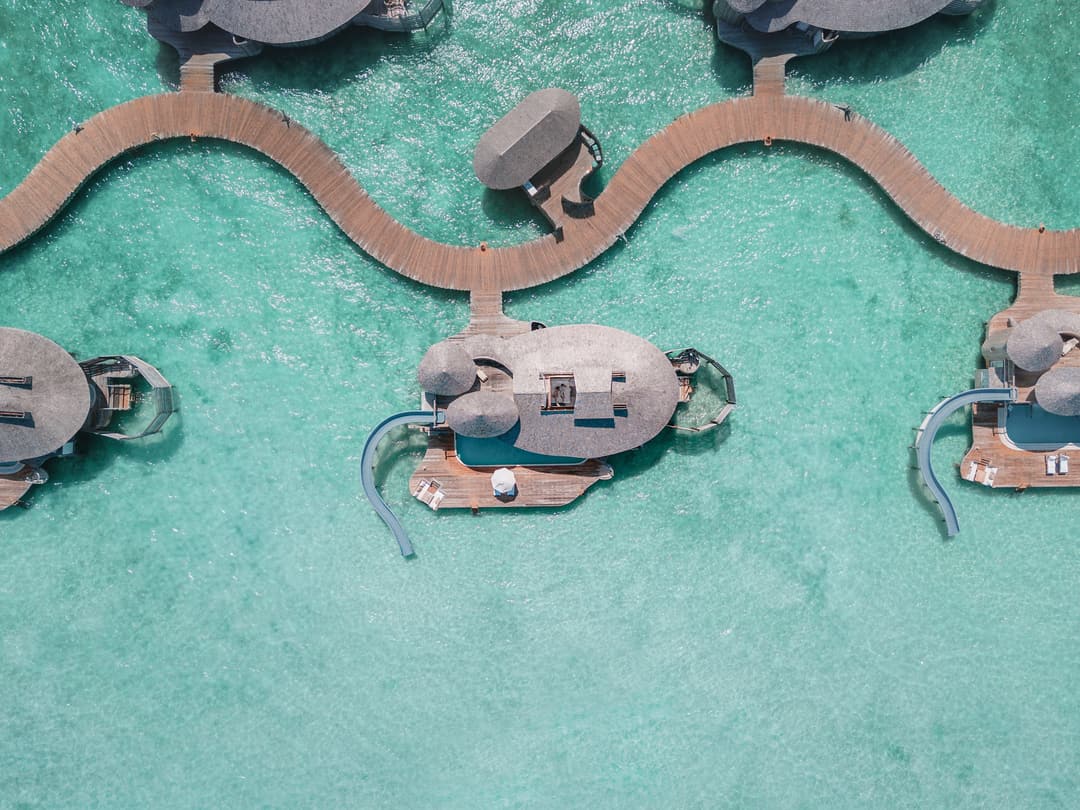 Aerial view of Soneva Jani, Noonu Atoll