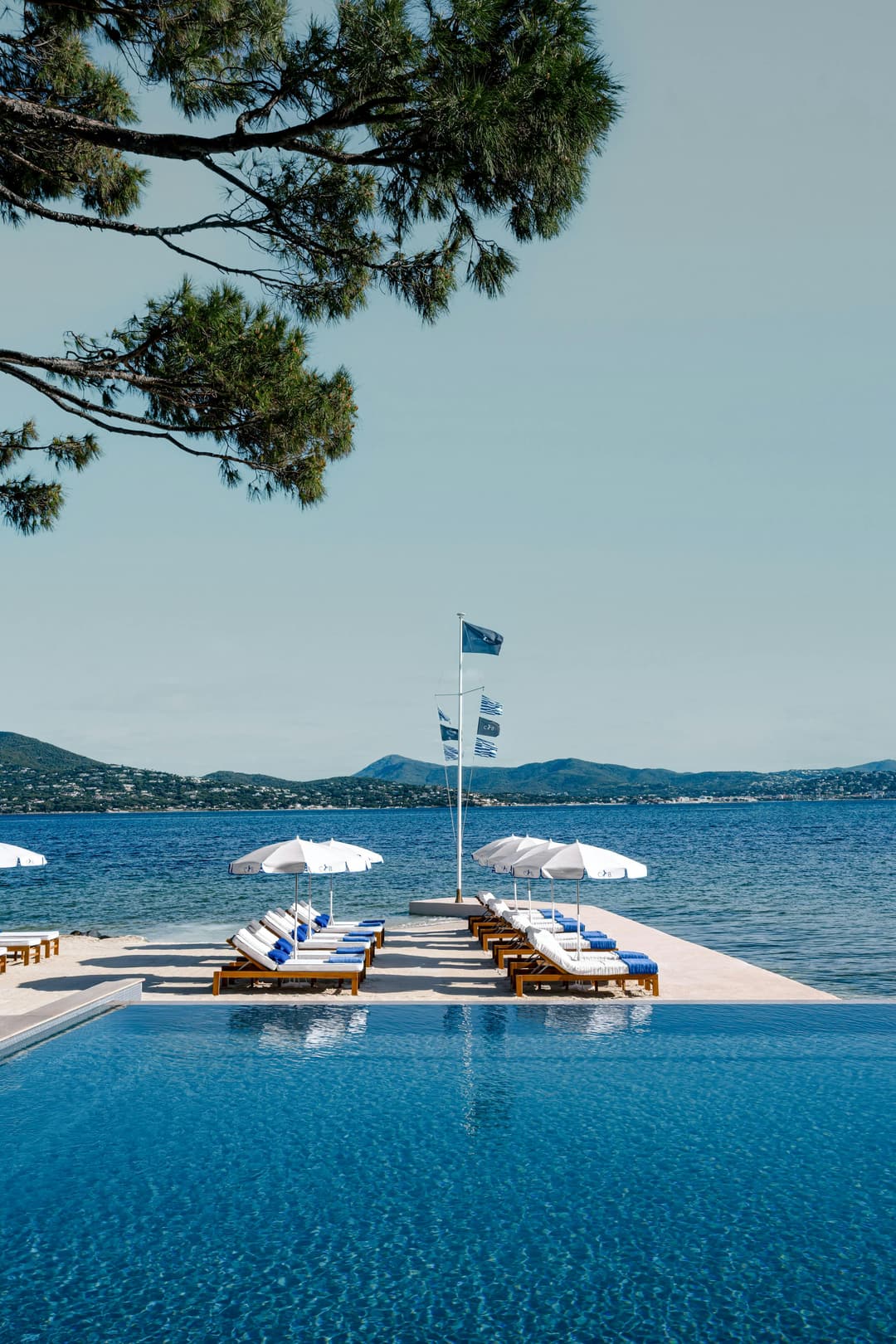 Cheval Blanc St-Tropez beach and Mediterranean view
