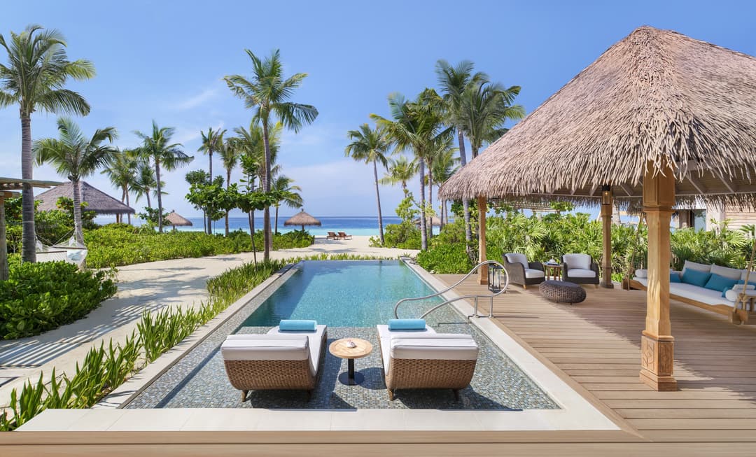 Swimming pool at Waldorf Astoria Maldives Ithaafushi, Raa Atoll