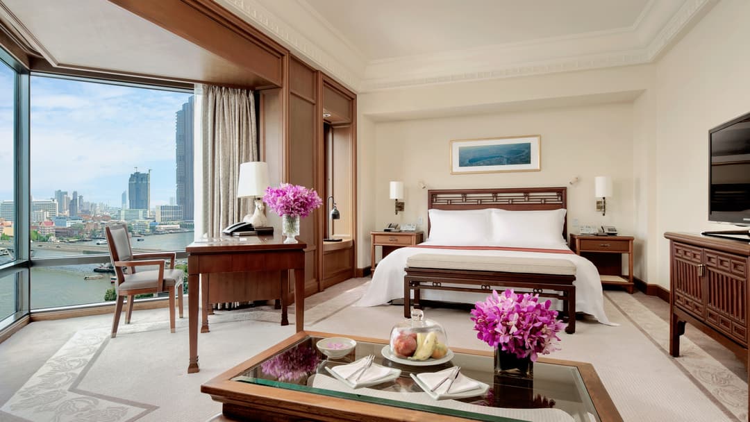 Guest room at The Peninsula Bangkok