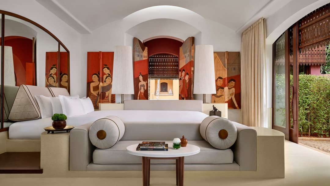 Suite living room at Phulay Bay, a Ritz-Carlton Reserve, Krabi
