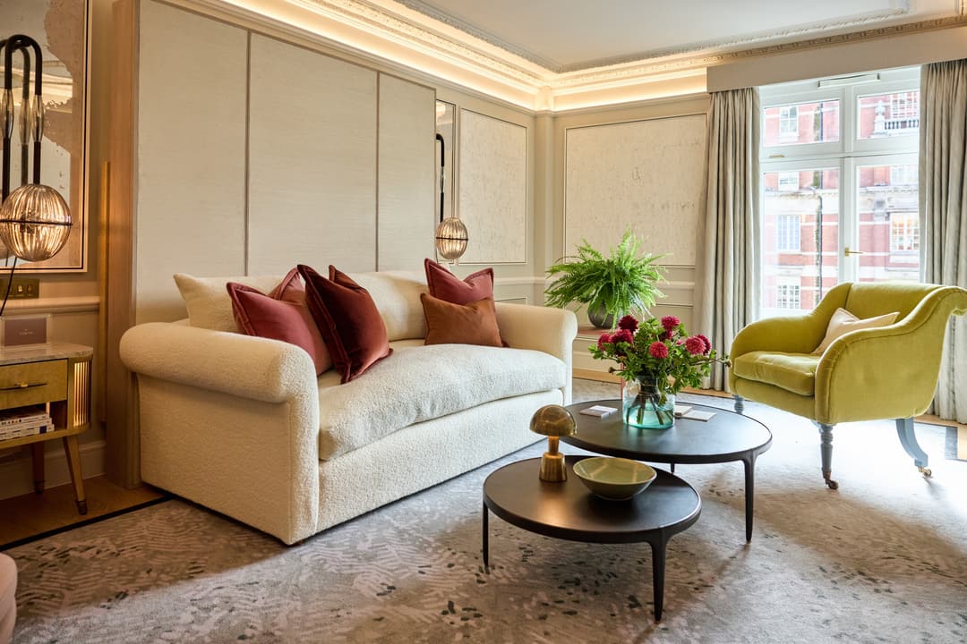 Suite living room at Mandarin Oriental Hyde Park, London, Knightsbridge