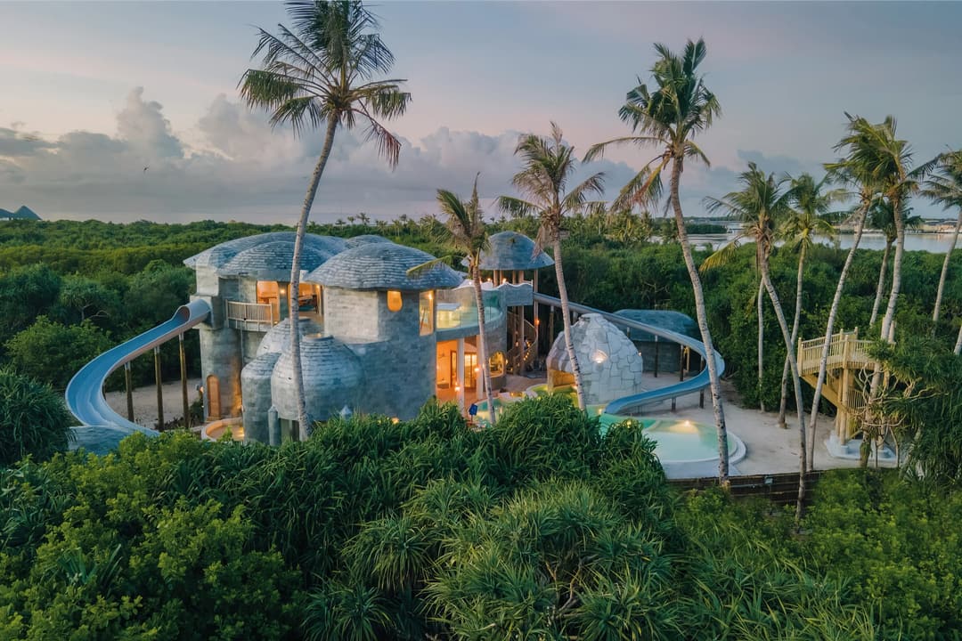 Aerial view of Soneva Jani, Noonu Atoll