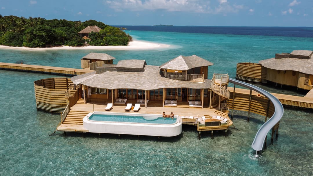 Swimming pool at Soneva Fushi, Baa Atoll