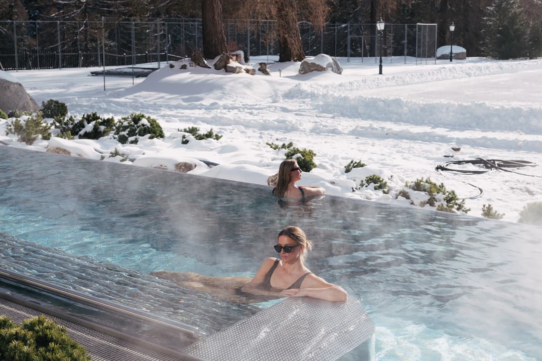Swimming pool at Suvretta House, St. Moritz (Champfer side)