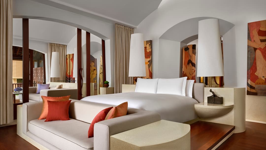 Suite living room at Phulay Bay, a Ritz-Carlton Reserve, Krabi