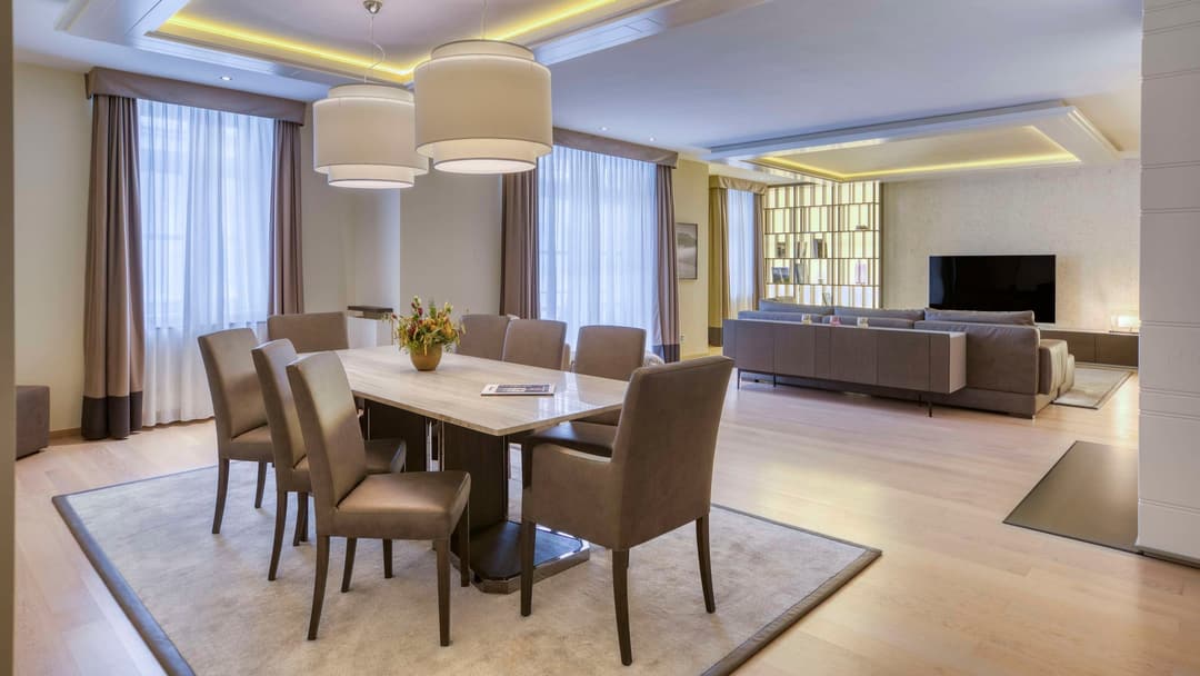 Suite living room at Grand Hotel des Bains Kempinski St. Moritz, St. Moritz Bad