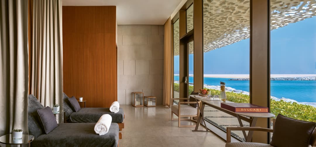 Suite living room at Bvlgari Resort Dubai, Dubai (Jumeirah Bay)