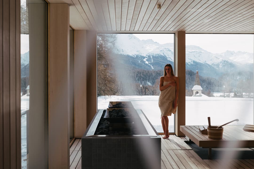 Swimming pool at Suvretta House, St. Moritz (Champfer side)