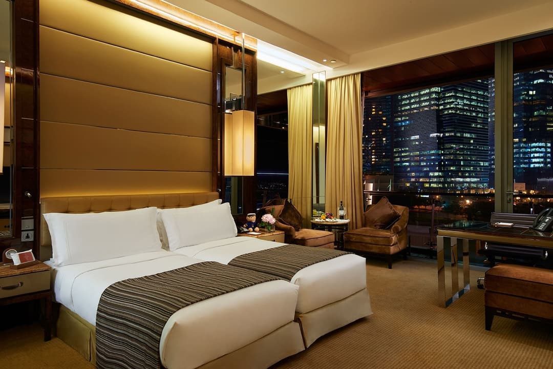 Guest room at The Fullerton Bay Hotel Singapore