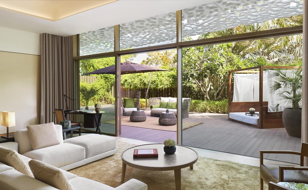 Suite living room at Bvlgari Resort Dubai, Dubai (Jumeirah Bay)