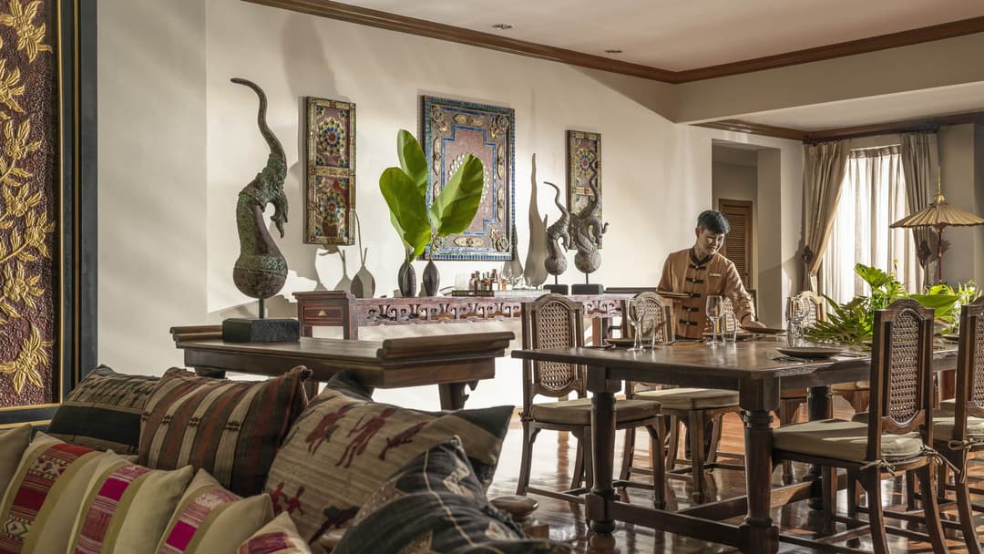Suite living room at Four Seasons Resort Chiang Mai