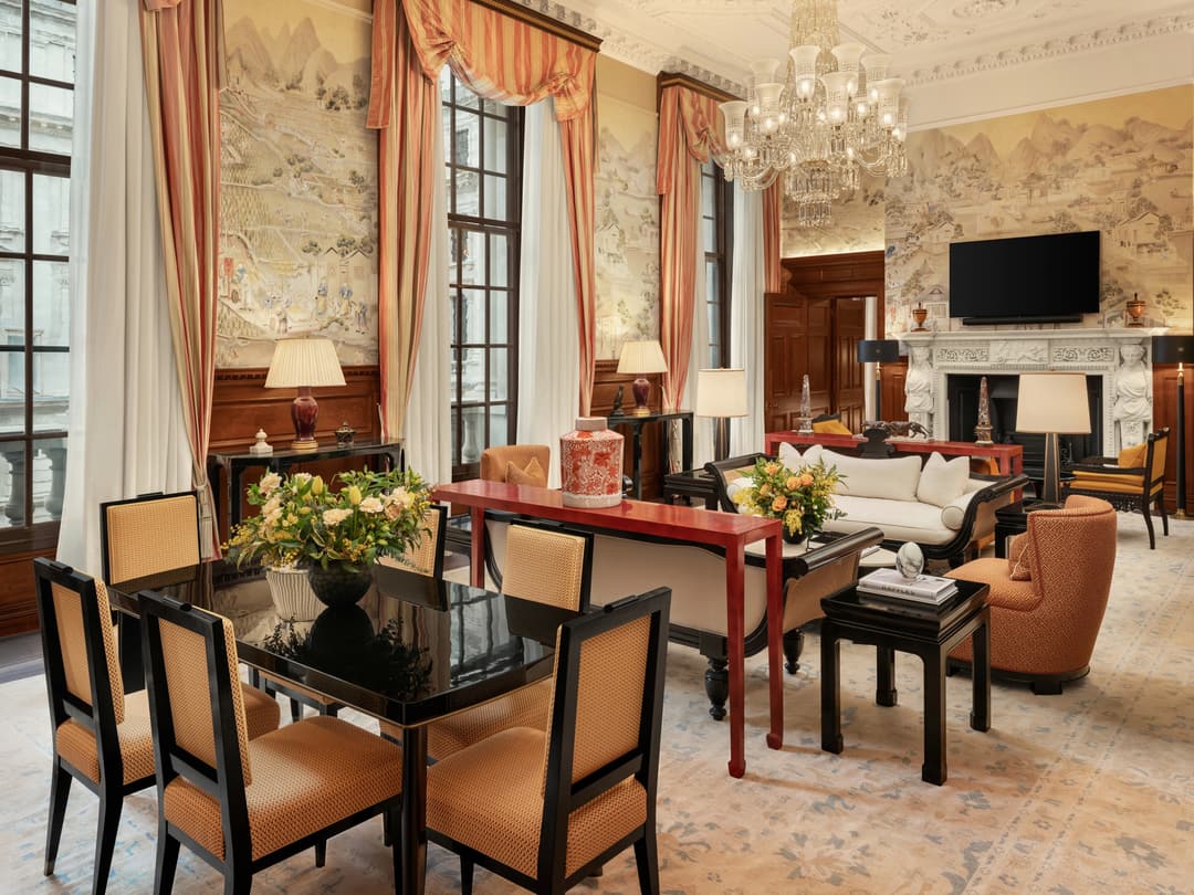 Suite living room at Raffles London at The OWO, Whitehall