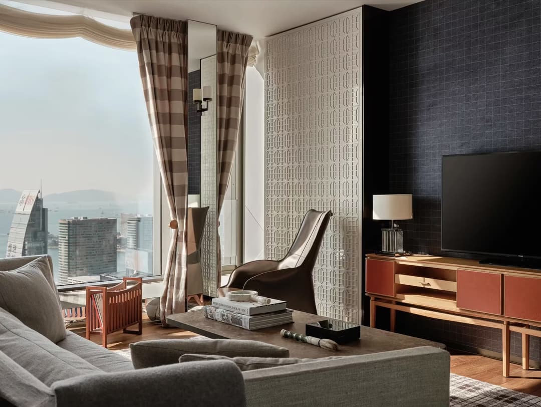 Suite living room at Rosewood Hong Kong