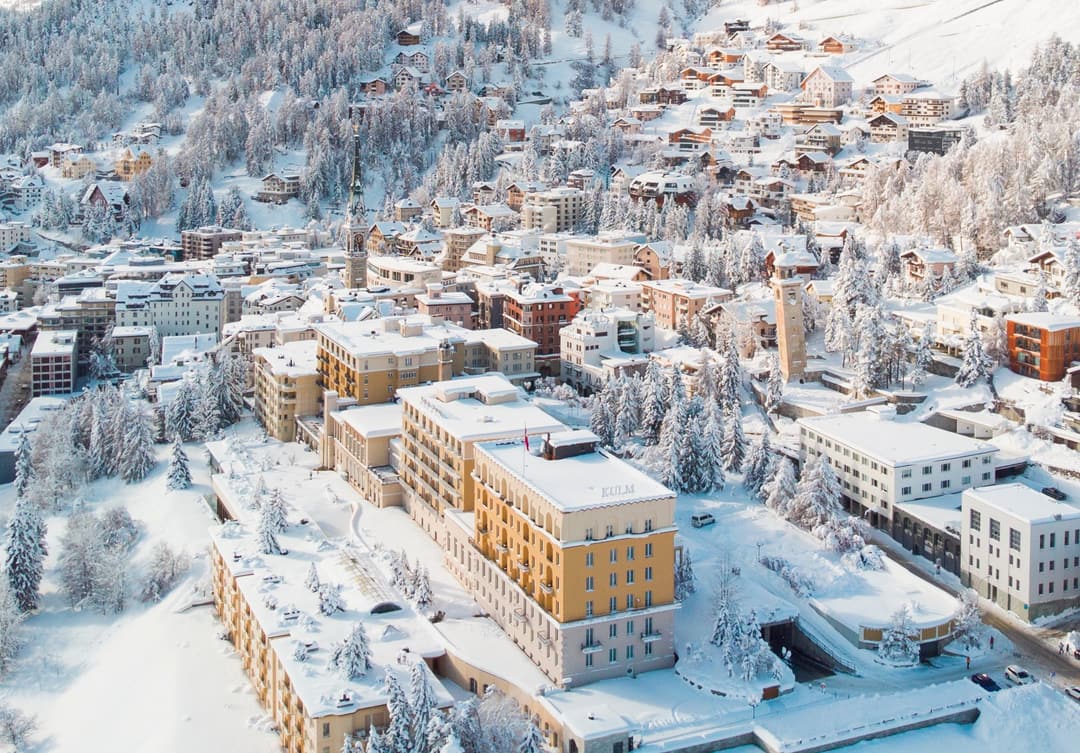 Aerial view of Kulm Hotel St. Moritz