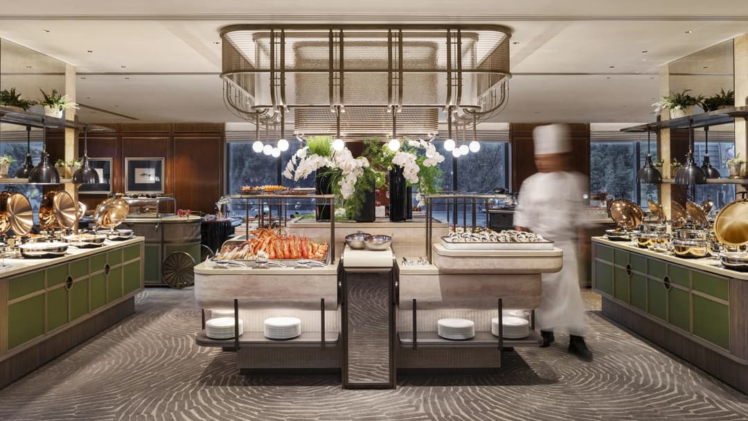 clipper lounge buffet station, Mandarin Oriental, Hong Kong