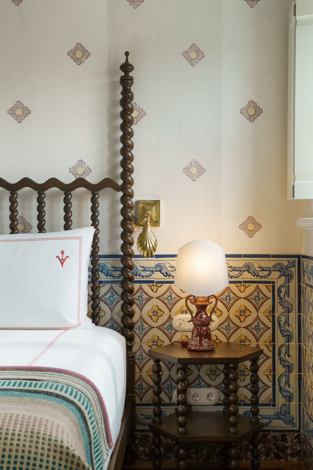 Close-up of luxury bedding in a guest room at a 5-star hotel in Melides, Costa Alentejana, Vermelho Melides