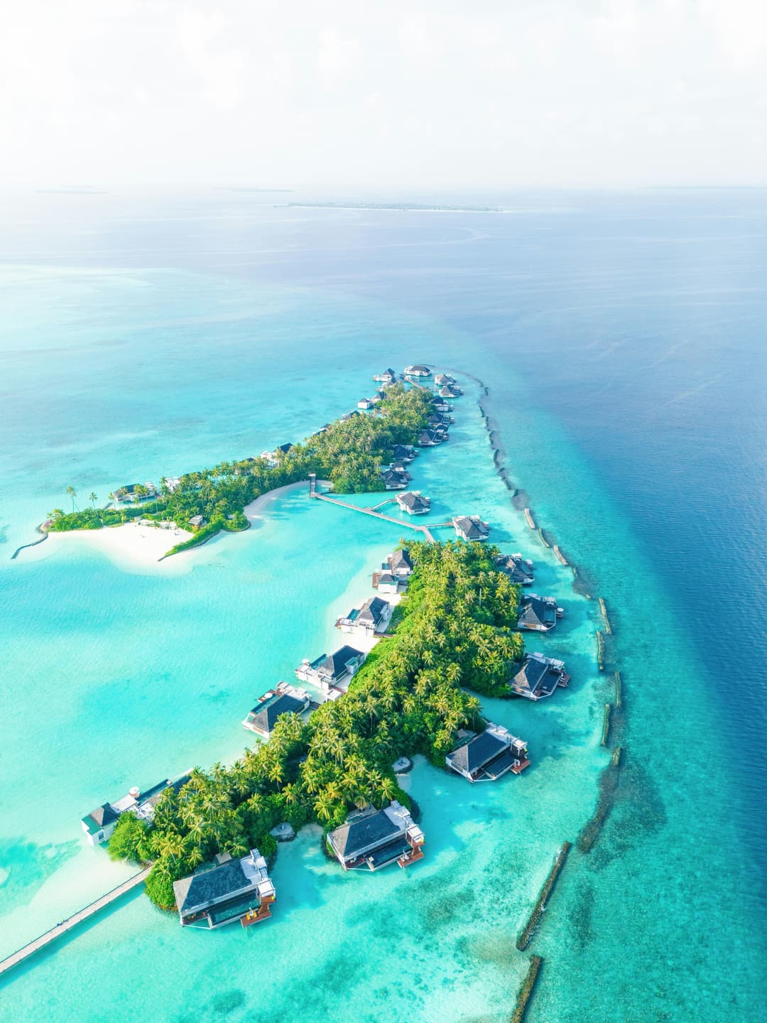 Aerial view of Cheval Blanc Randheli, Raa Atoll