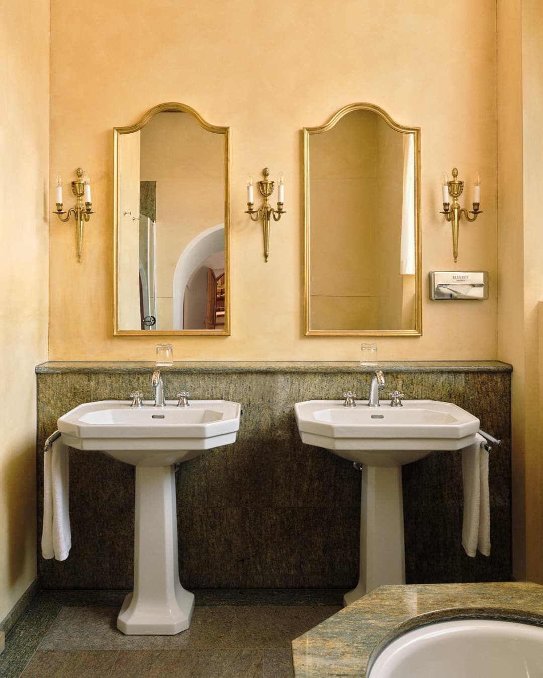 Bathroom in the Languard Suite at Grand Hotel Kronenhof in Pontresina