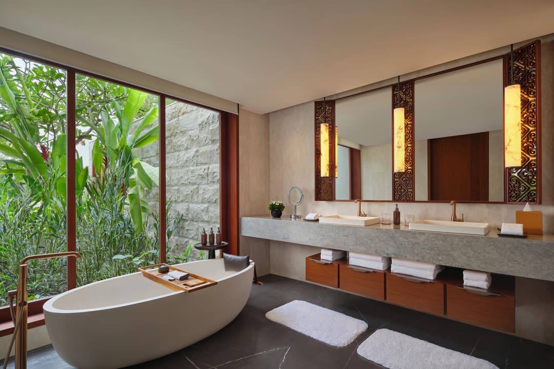 Marble bathroom at Raffles Bali, Jimbaran