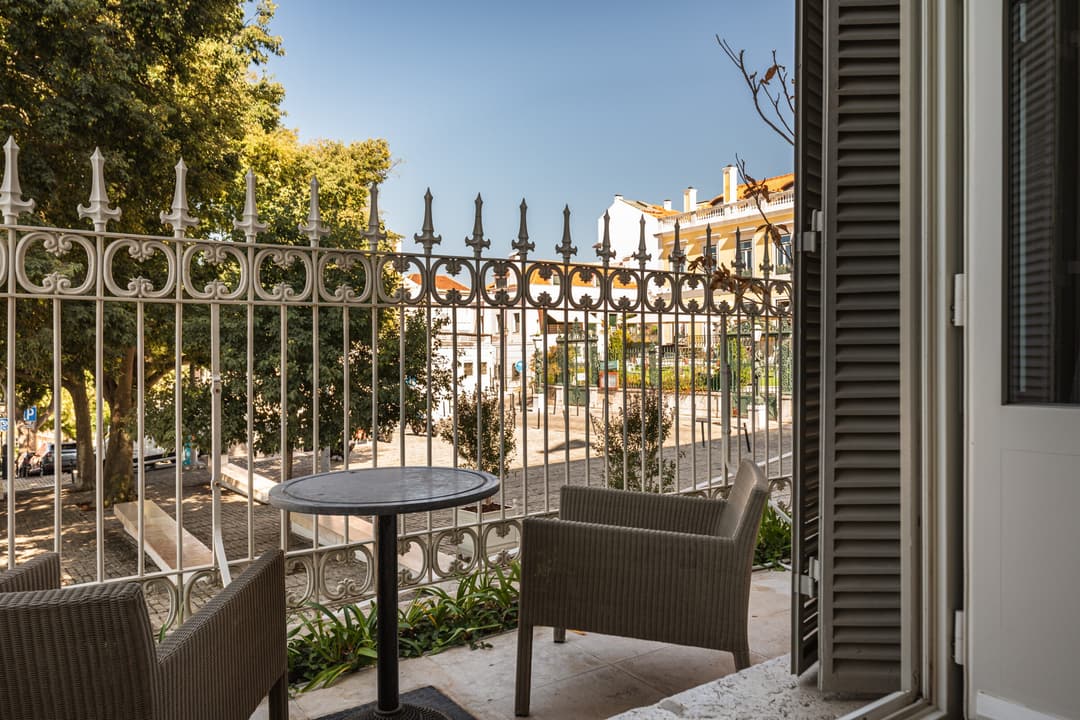 Private terrace at Verride Palacio de Santa Catarina, Lisbon