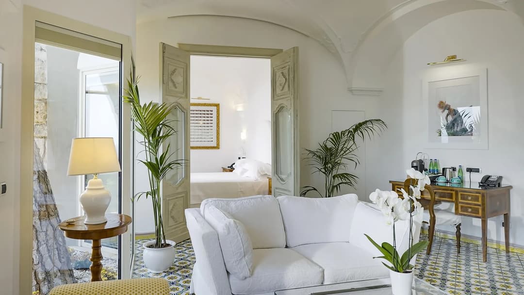 Suite living room at Hotel Santa Caterina, Amalfi