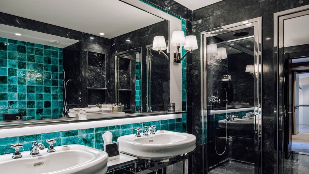 Marble bathroom at Four Seasons Hotel Ritz Lisbon