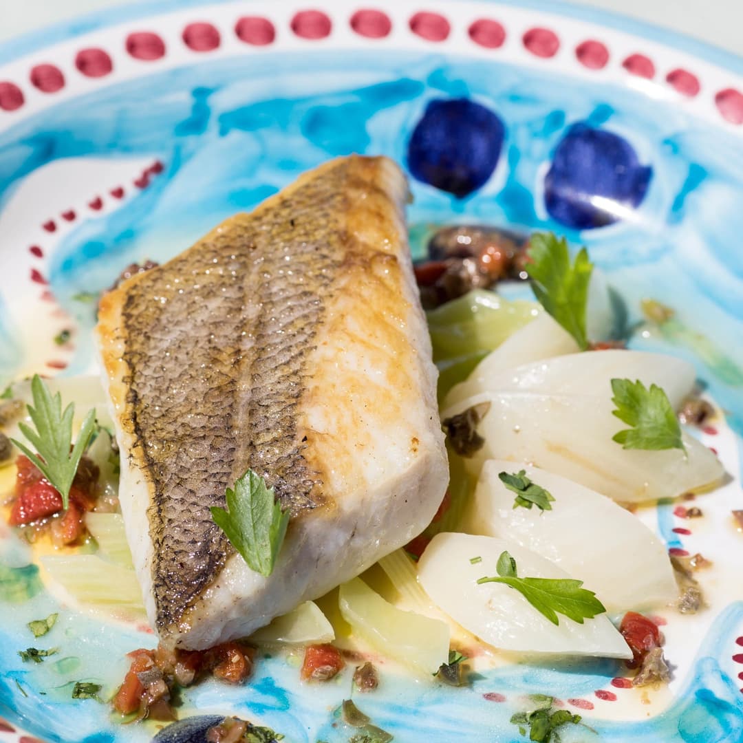 Recipe Cod With Fennel, Celery And Mediterranean Pesto, Le Sirenuse, Positano