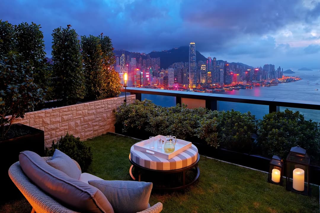 Private terrace at Rosewood Hong Kong