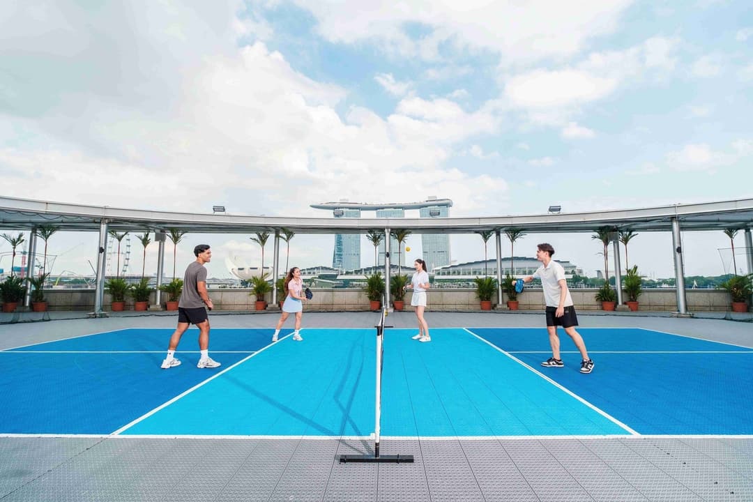 The Rooftop Pickleball Court at One Fullerton, The Fullerton Bay Hotel Singapore