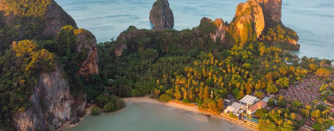 Aerial view of the Phranang Peninsula and Rayavadee, Krabi